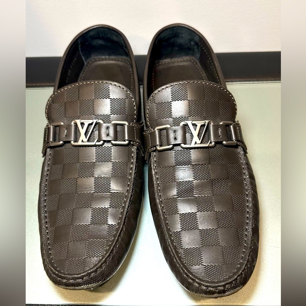 LOUIS VUITTON MEN HOCKENHEIM BROWN LOAFERS US SIZE 10.5, LV SIZE 9.5